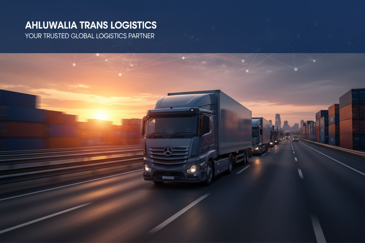 create  a hero image for a logistics company named Ahluwalia trans logistics 